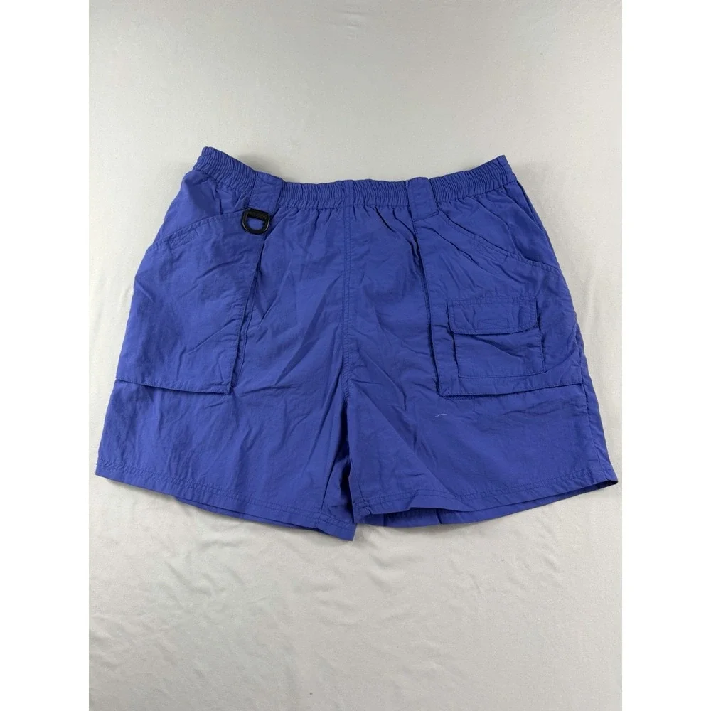 world wide sportsman swim trunks shorts, cargo pocket, men's xl, blue